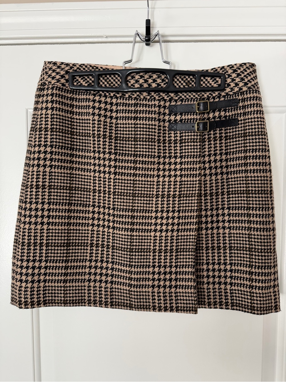 LOFT wool blend plaid mini skirt